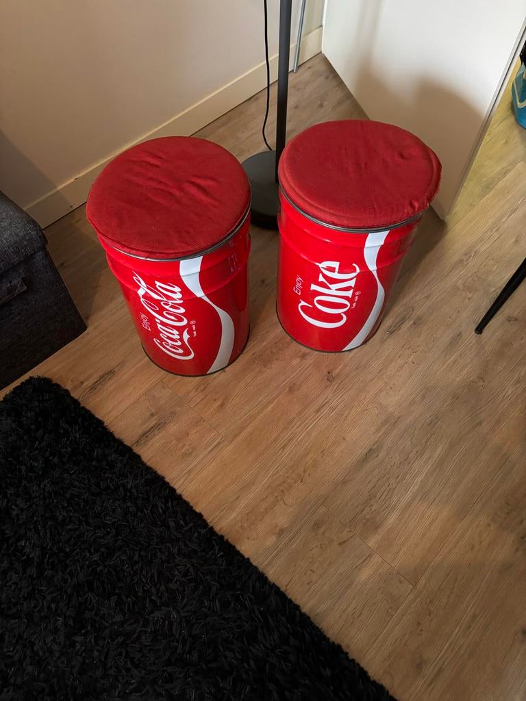 Coca-Cola opbergtonnen / krukjes (2 stuks), Ophalen, Gebruikt, IJzer