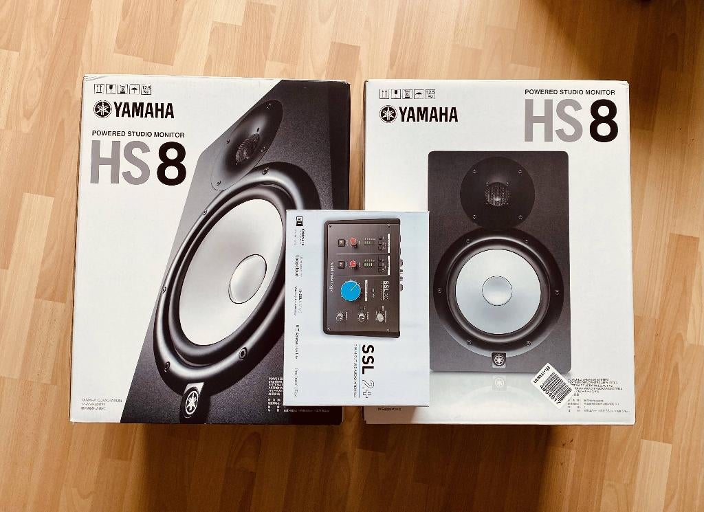 Yamaha HS8 2 stuks, Audio, Tv en Foto, Luidsprekers, Zo goed als nieuw, 120 watt of meer, Front, Rear of Stereo speakers, Ophalen
