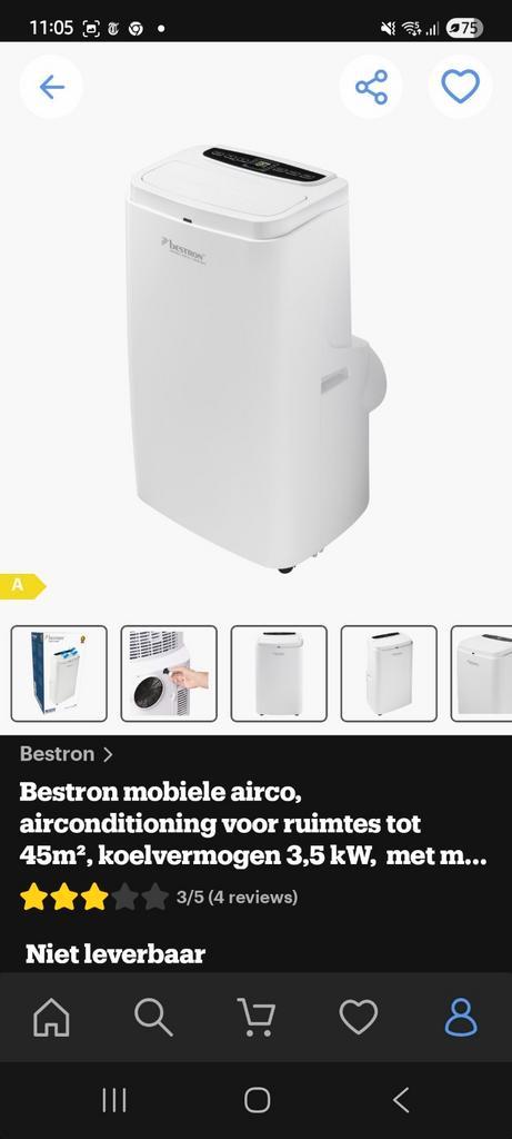 Bestron Mobiele Airco met Afstandsbediening en Afvoerslang, Witgoed en Apparatuur, Airco's, Ophalen of Verzenden