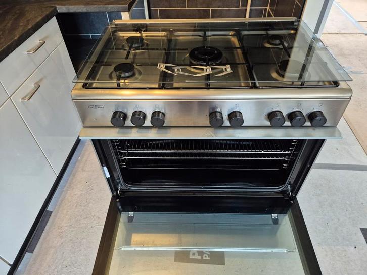 Everglades 5 pits gasfornuis met oven, Witgoed en Apparatuur, Fornuizen, Vrijstaand, Gas, 5 kookzones of meer, 85 tot 90 cm, 60 cm of meer