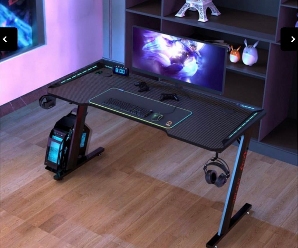 QWARE Garland Gaming Bureau, Zwart, Gebruikt, 60 cm, Ophalen