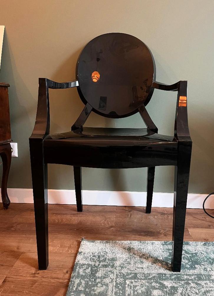 4x Kartell Louis Ghost Arm Chair, Huis en Inrichting, Stoelen, Zo goed als nieuw, Vier, Kunststof, Zwart, Ophalen