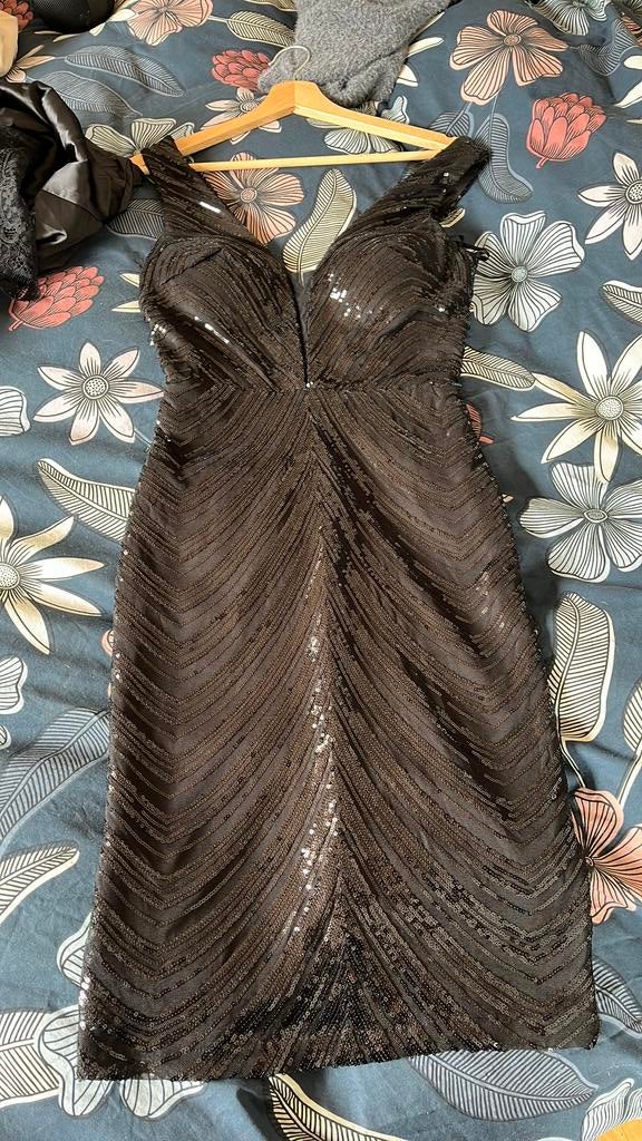 Gala jurk kort en jasje, Maat 38/40 (M), Galajurk, Zwart, Nieuw