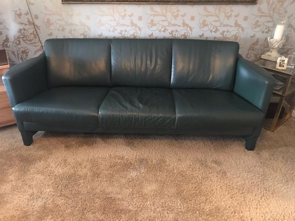 Leolux lederen bank, Huis en Inrichting, Banken | Bankstellen, Ophalen, Gebruikt, 150 tot 200 cm, Driepersoons