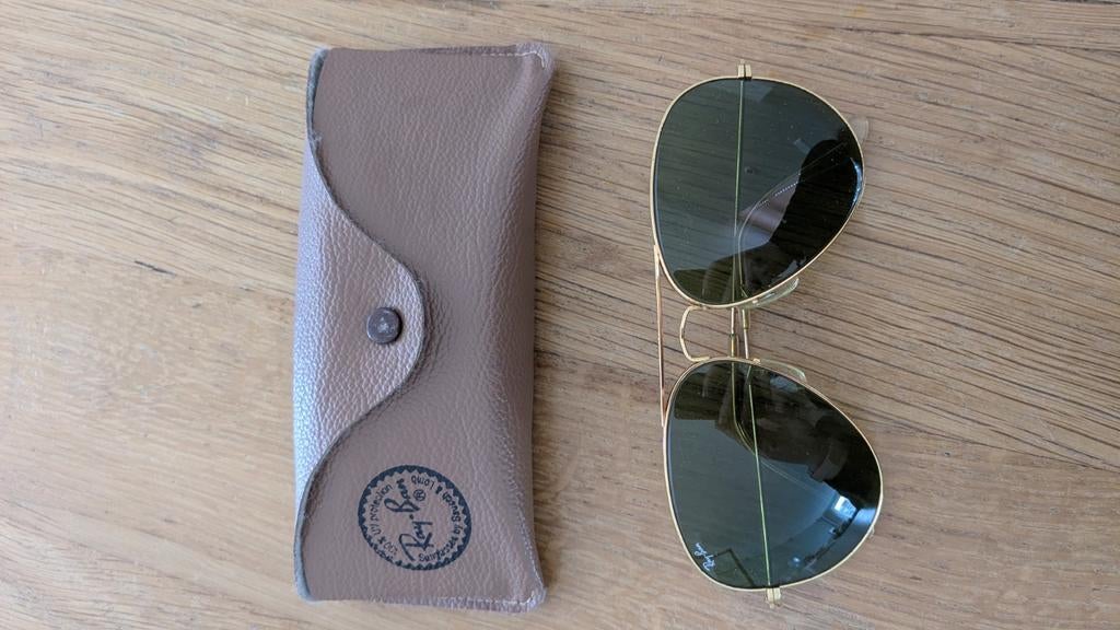 Ray-Ban Zonnebril met Hoesje - vintage, Zonnebril, Ophalen of Verzenden, Zo goed als nieuw, Ray-Ban