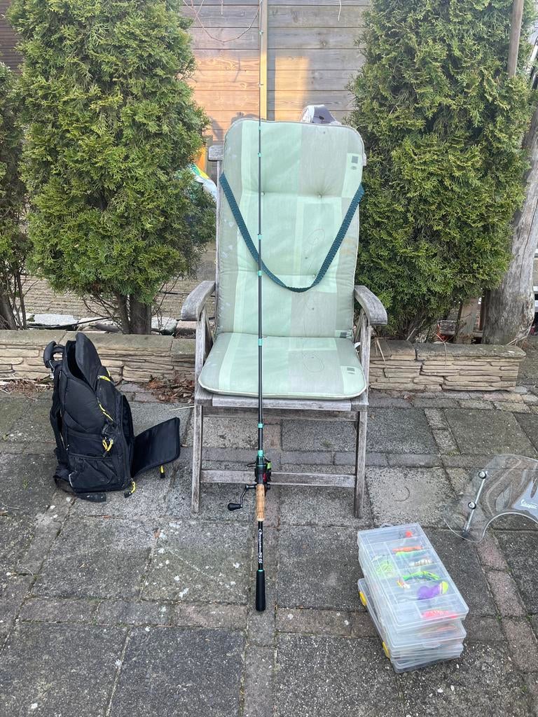 Gevoelige Roofvis Hengel Set: Baars & Snoekbaars met Fox Rag, Ophalen of Verzenden, Gebruikt, Complete set