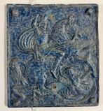 Ruiter te paard, antieke gietijzeren tegel, Antiek en Kunst, Ophalen of Verzenden