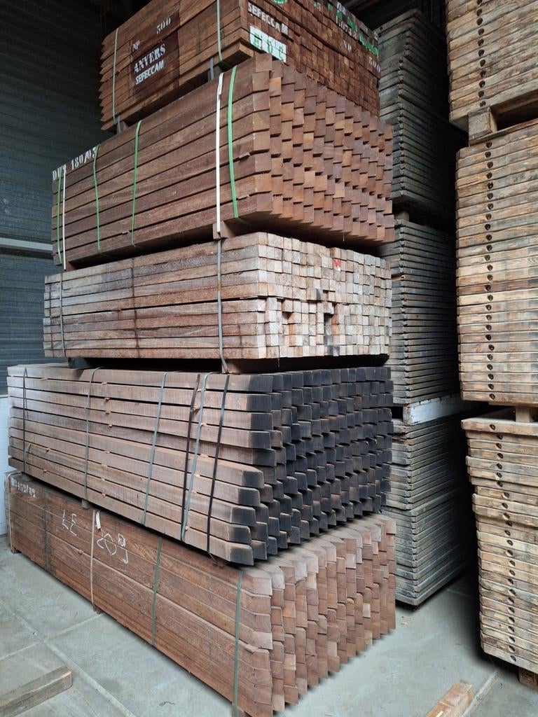 Azobe hardhouten  planken  palen  terras  schutting  vlonder, Ophalen of Verzenden, Nieuw, Hout