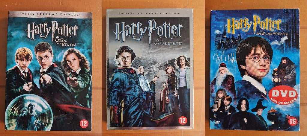 3 Harry Porter DVD's, Alle leeftijden, Ophalen of Verzenden, Zo goed als nieuw, Fantasy
