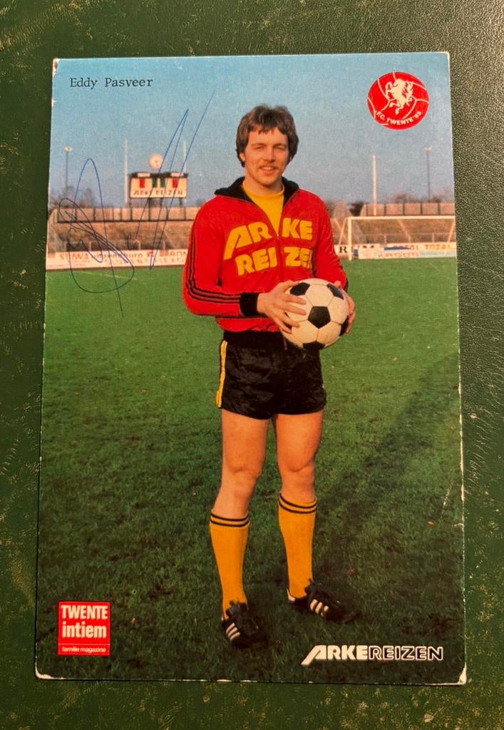 Spelerskaart Eddy Pasveer FC Twente 78-79 met handtekening, Ophalen of Verzenden, F.C. Twente, Spelerskaart