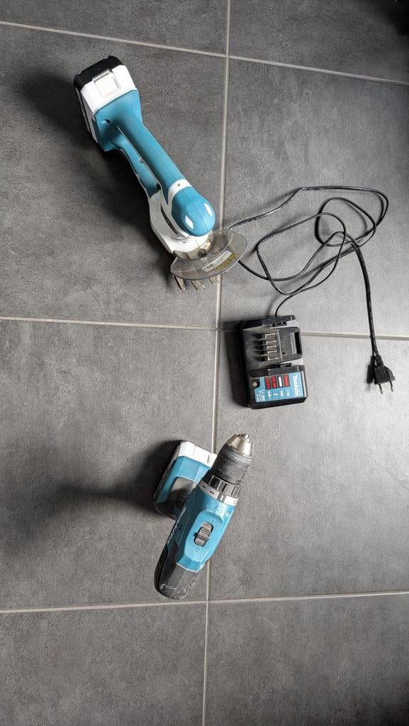 Makita Accuboormachine & Grasschaar Set zgan, Ophalen of Verzenden, Zo goed als nieuw, Boor- en Schroefmachine, Variabele snelheid