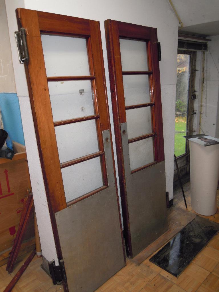 Zware houten klapdeuren 20-jaren, Ophalen, Gebruikt, Minder dan 80 cm, Binnendeur