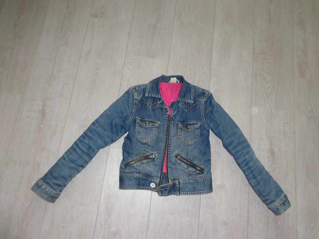 stoere gevoerde meisjes spijkerjas van NOLITA, maat 12/152, Ophalen of Verzenden, Gebruikt, Meisje, Jas