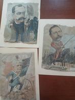 3 antieke prenten.Charles Rogier,Victor Napoleon en WilhemII, Ophalen of Verzenden