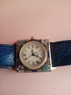 Quartz Cloisonné Dameshorloge Blauw, Sieraden, Tassen en Uiterlijk, Horloges | Dames, Overige merken, Overige materialen, Leer