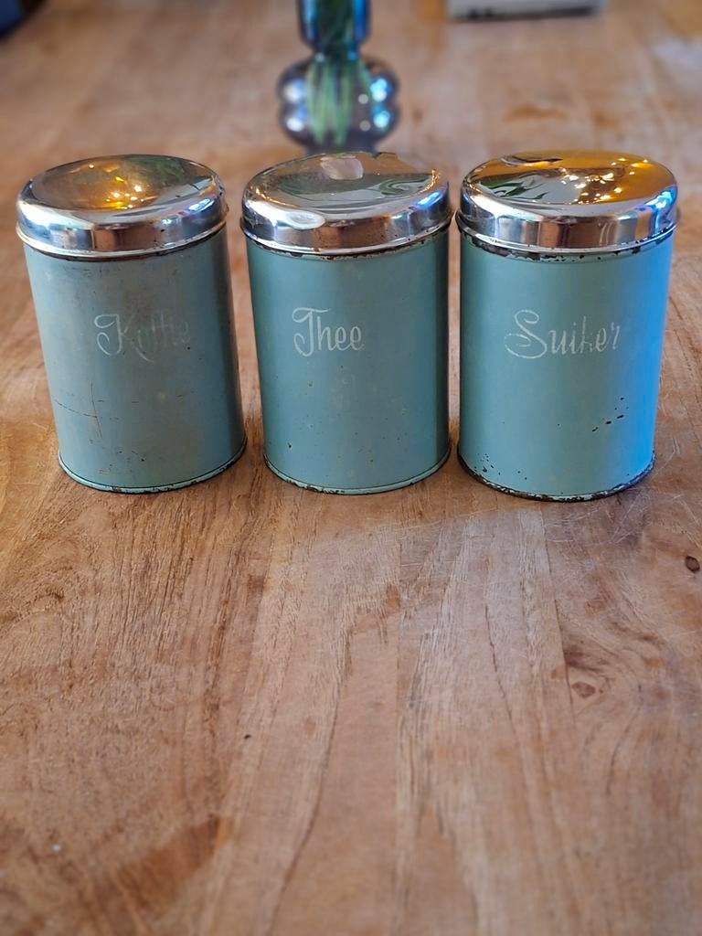 Vintage emaille blikken van Brabantia., Ophalen of Verzenden, Gebruikt, Overige