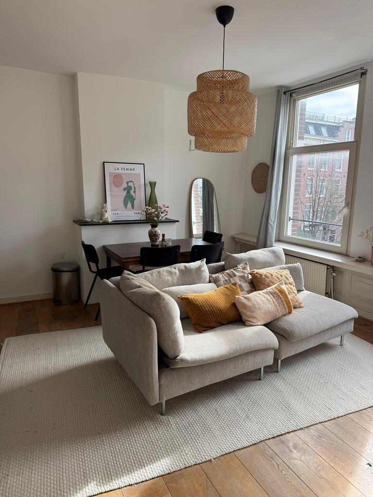 Ikea Söderhamn bank, licht grijs/beige gemeleerd, Ophalen, Gebruikt, 150 tot 200 cm, Driepersoons