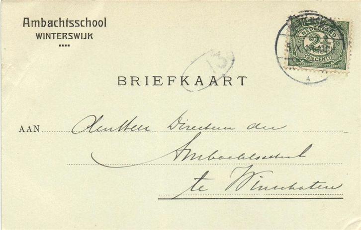 Ambachtsschool, Winterswijk - 10.1916 - briefkaart, Postzegels en Munten, Brieven en Enveloppen | Nederland, Briefkaart, Ophalen of Verzenden