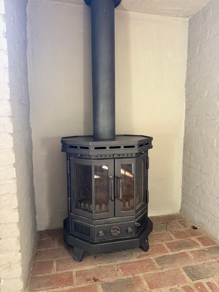 Houtkachel Reny Oslo 8 kW met kachelpijp, Ophalen, Gebruikt, Vrijstaande haard, Houthaard