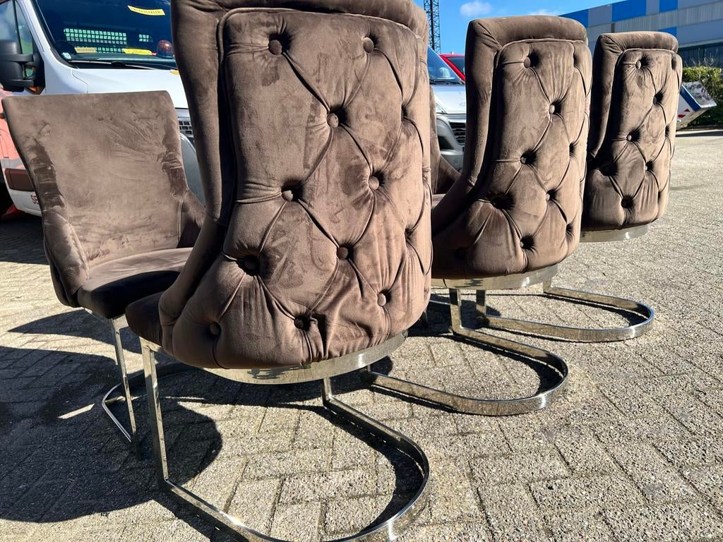 Richmond eetstoelen, Ophalen, Gebruikt, Bruin, Vier