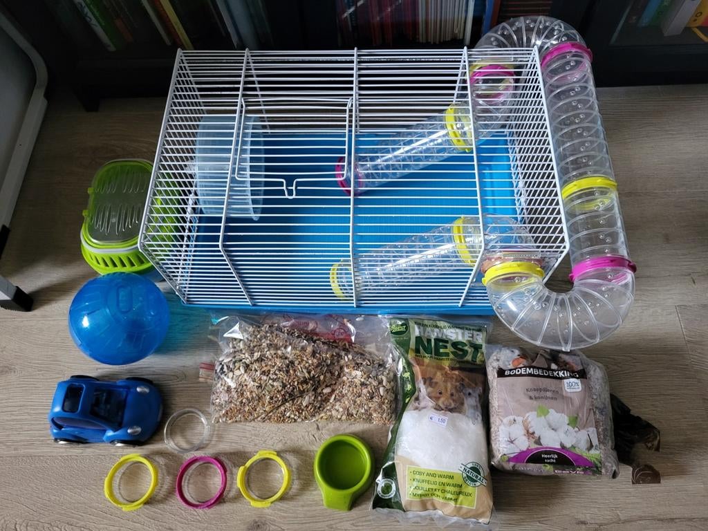 Hamsterkooi voor dwerghamster met diverse extra's, Dieren en Toebehoren, Minder dan 60 cm, Kooi, Minder dan 75 cm, Ophalen of Verzenden