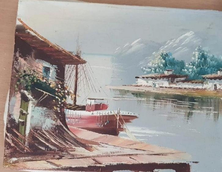 Mooi schilderij op doek., Antiek en Kunst, Kunst | Schilderijen | Klassiek, Ophalen of Verzenden