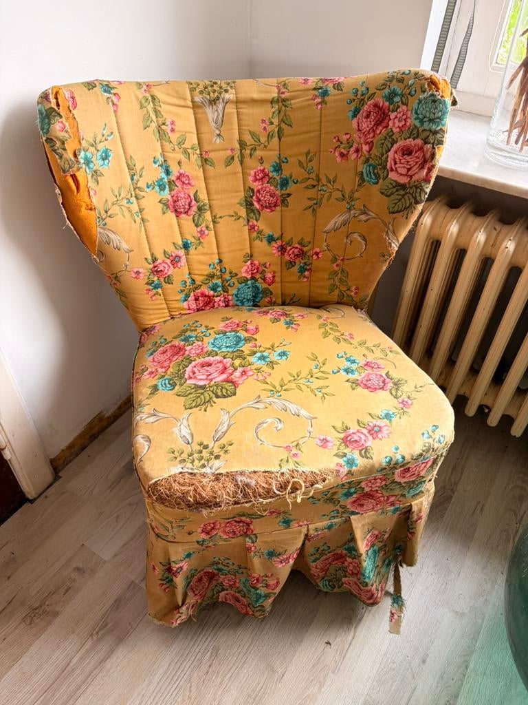 2 hele oude stoelen, Huis en Inrichting, Fauteuils, Ophalen, Gebruikt, Stof