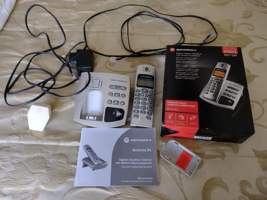 Motorola D411 Draadloze DECT telefoon met antwoordapparaat., Ophalen of Verzenden, Gebruikt, 1 handset