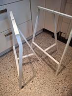 2 IKEA Lerberg schragen, wit metaal, Ophalen, Tafelpoot, Minder dan 50 cm, Gebruikt