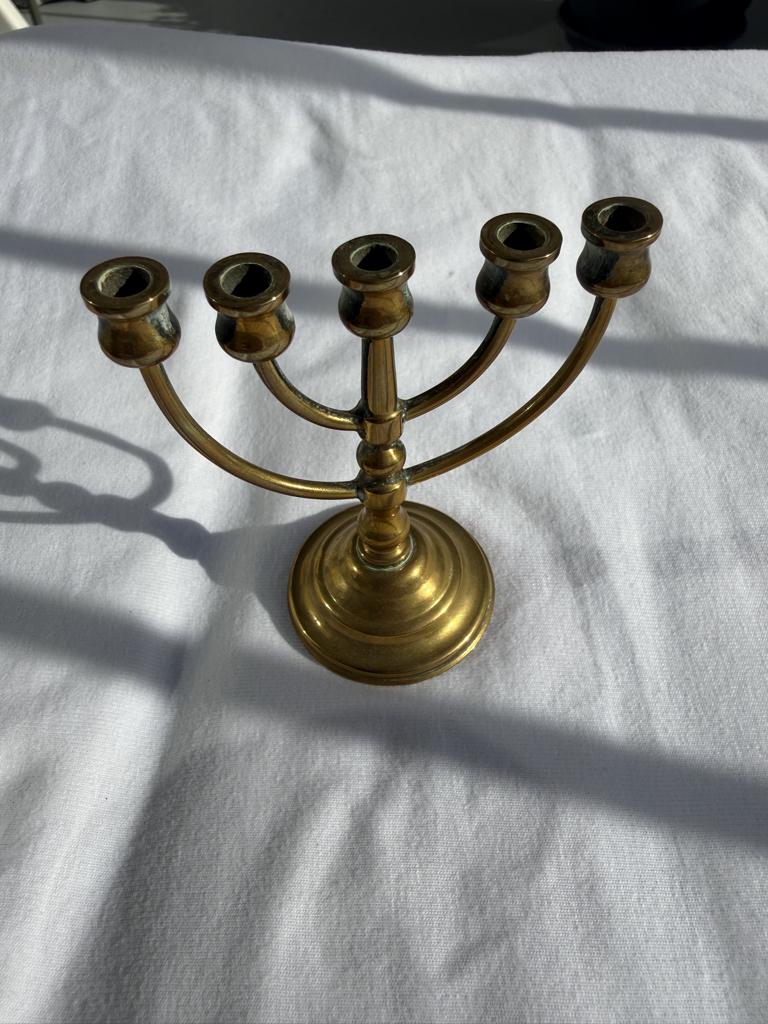 Antieke Vintrage Kandelaar, 5 armige, Antiek en Kunst, Ophalen of Verzenden, Koper of Brons