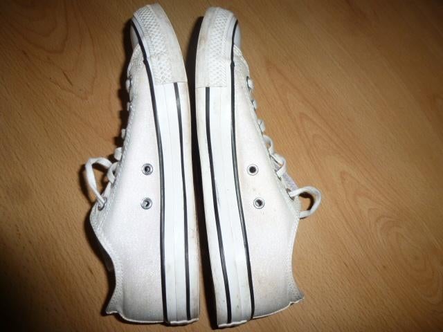 Maat 39 Converse schoenen wit glitter ,perfekte staat, Wit, Ophalen of Verzenden, Converse All Stars, Sneakers of Gympen