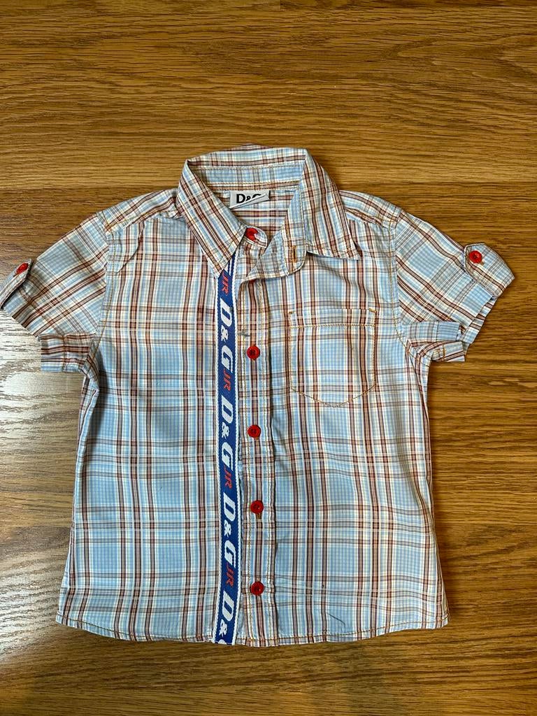 D&G Jr geruit overhemd maat 104, Kinderen en Baby's, Kinderkleding | Maat 104, Ophalen of Verzenden, Gebruikt, Jongen, Overhemd of Blouse