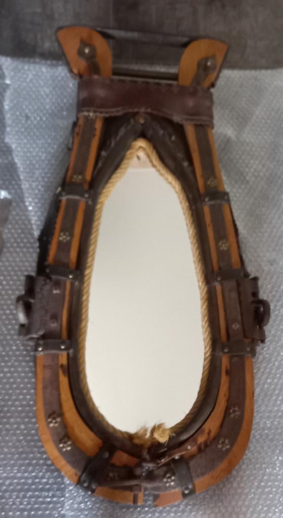 Antiek paardenhoofdstel met spiegel, Dieren en Toebehoren, Paarden en Pony's | Hoofdstellen en Tuigage, Ophalen, Zo goed als nieuw