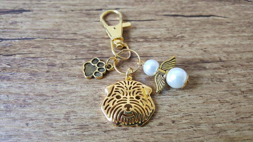 Tashanger Sleutelhanger Norfolk terriër met lucky angel, Verzenden, Nieuw, Overige kleuren, Handtas