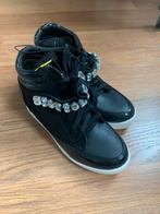 Zwarte sneakers met sleehak en strass - Maat 37, Zwart, Nieuw, Ophalen of Verzenden, Sneakers of Gympen