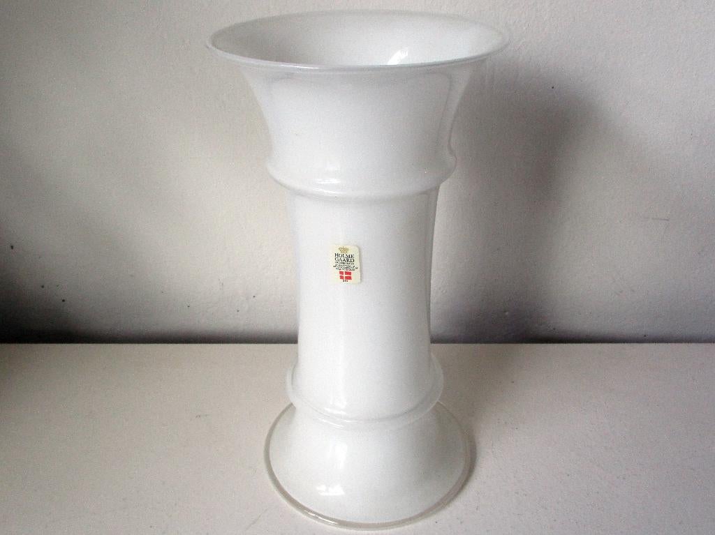 Vintage Holmegaard Michael Bang vase vaas opaal wit glas, Ophalen of Verzenden