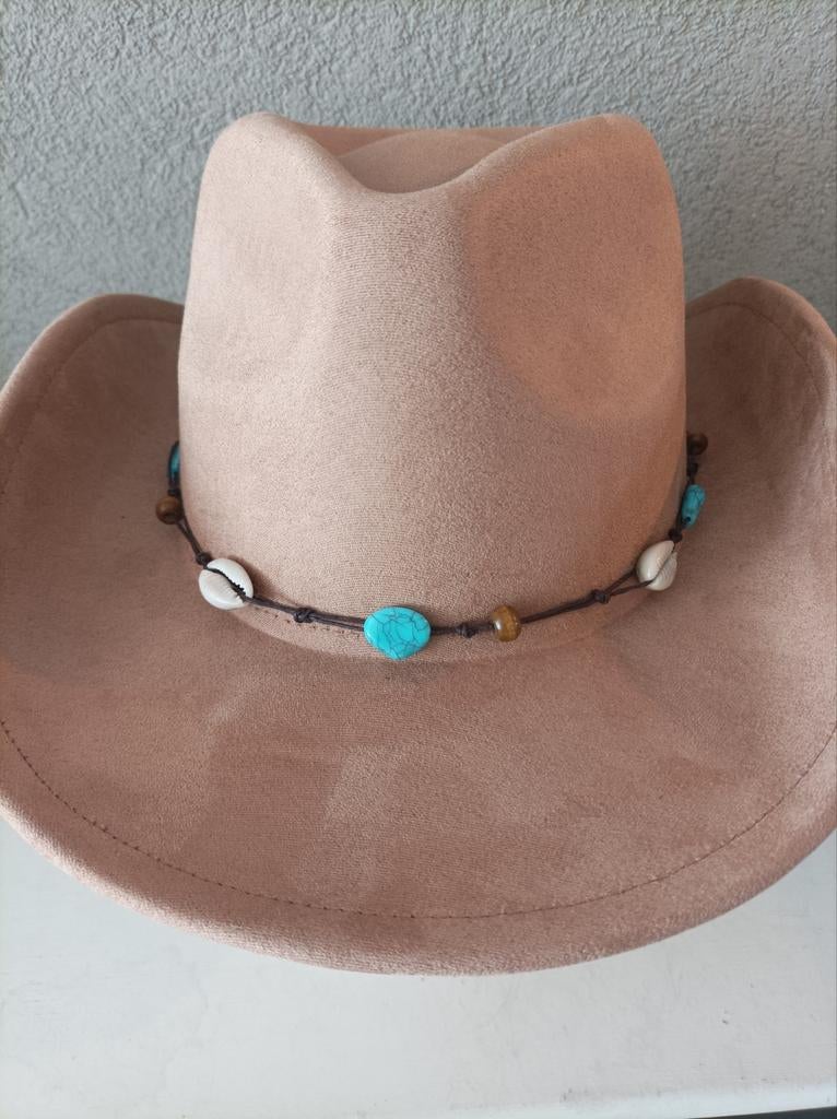 Western Hoed Ibiza Style Suede Look Unisex 58 cm, Ophalen of Verzenden, Zo goed als nieuw, 58 cm (L, 7¼ inch) of meer