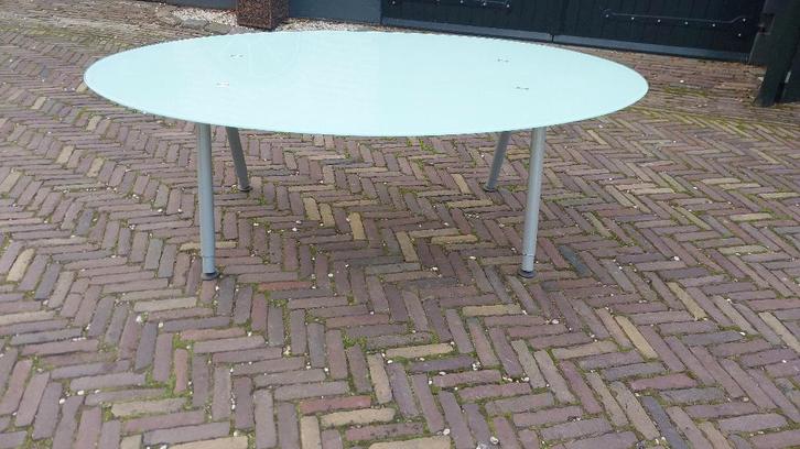 ovale tafel glas, Huis en Inrichting, Tafels | Eettafels, Zo goed als nieuw, 50 tot 100 cm, 150 tot 200 cm, Ovaal, Glas, Ophalen of Verzenden
