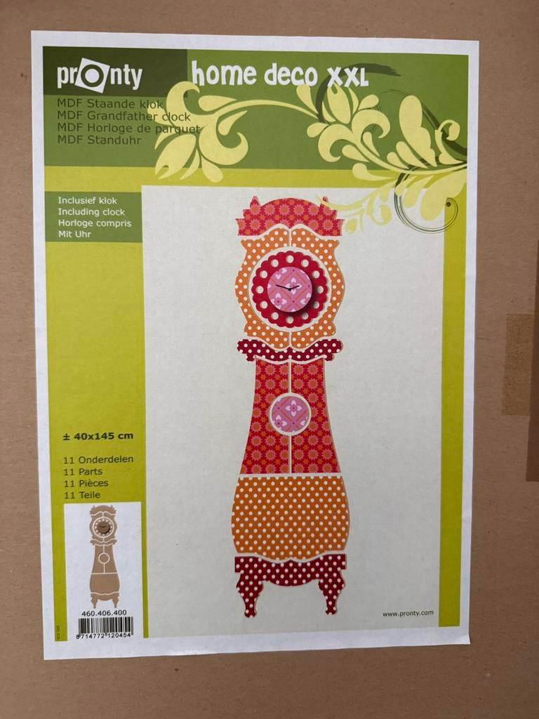 MDF staande klok blanco, Ophalen of Verzenden, Nieuw, Hout, Knutselmateriaal