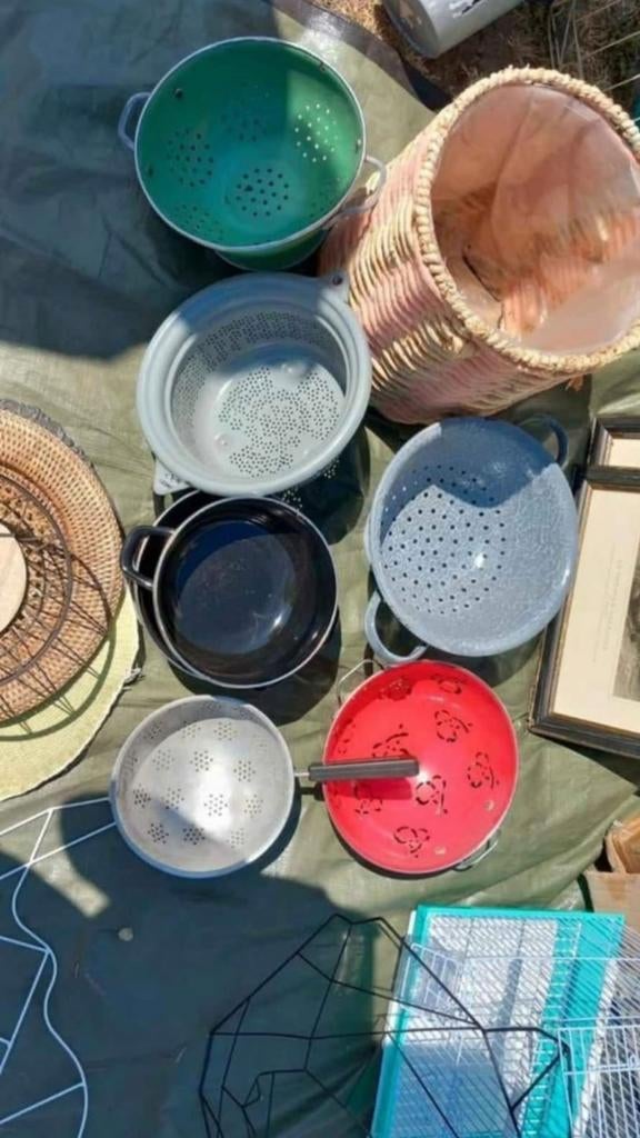 Allerlei vergieten en een mosselpan, Huis en Inrichting, Ophalen, Gebruikt, Gietijzer