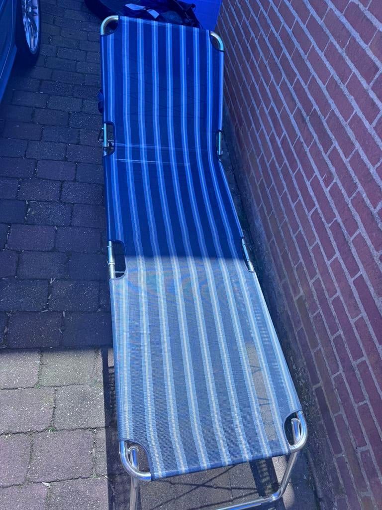 Ligstoel inklapbaar, Ophalen, Zo goed als nieuw, Aluminium, Inklapbaar