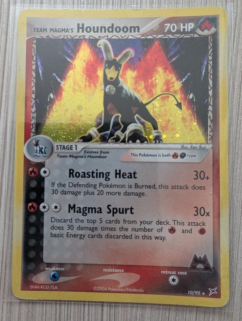 Houndoom Holo - Team Magma & Team Aqua - 10/95, Ophalen of Verzenden, Zo goed als nieuw, Losse kaart, Foil