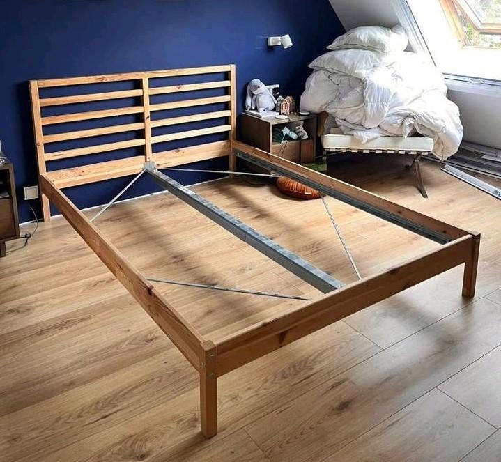 Tarva ikea bed 140 bij 200, Huis en Inrichting, Slaapkamer | Bedden, Gebruikt, Tweepersoons, 140 cm, Hout, Wit, Ophalen