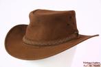 Australische Western hoed Hawkins bruin geruwd leer 56 57 58, Hoed, Nieuw, Ophalen of Verzenden, 57 cm (M, 7⅛ inch) of minder