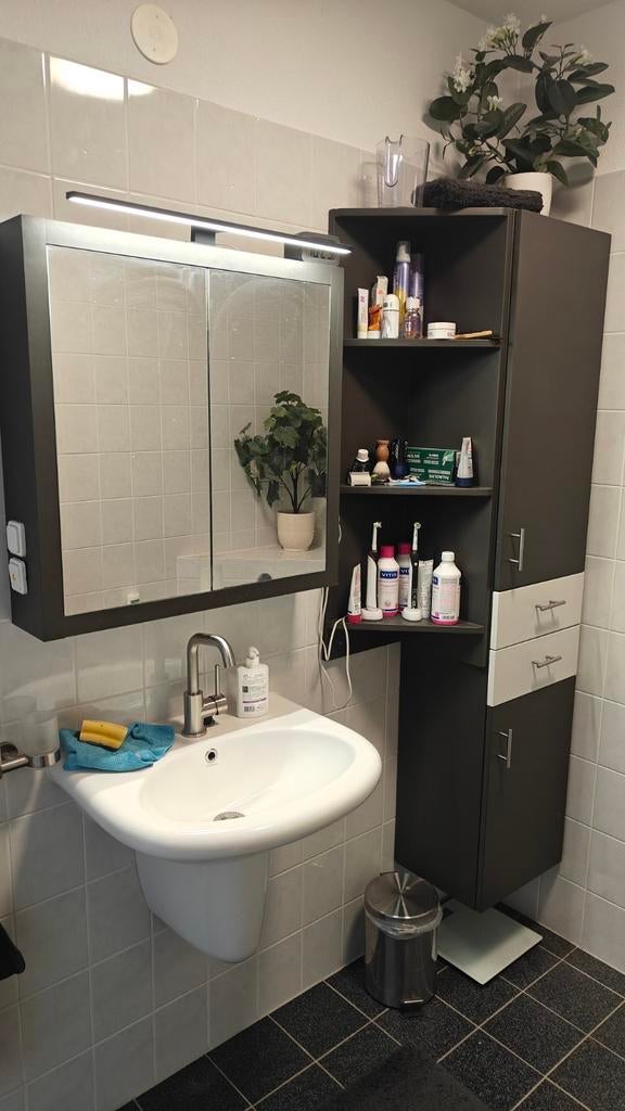 Complete Antraciet Badkamermeubelset met Sphinx Wastafel, Huis en Inrichting, Badkamer | Badkamermeubels, Ophalen