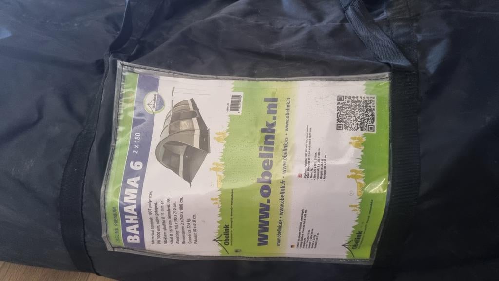 Obelink Bahamas 6 tent - Ruime tunneltent voor 6 personen, Ophalen, Zo goed als nieuw, Tot en met 6