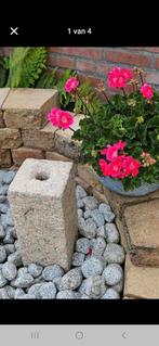 Waterpartij van 3 graniet zuilen, Tuin en Terras, Ophalen, Zo goed als nieuw, Graniet, Waterornament