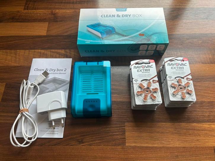 Clean and dry box incl batterijtjes gehoorapparaat, Witgoed en Apparatuur, Persoonlijke-verzorgingsapparatuur, Zo goed als nieuw