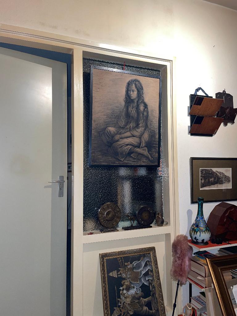 F.J.H. (Frans) Stamkart grote Tekening dame uit Indonesie, Antiek en Kunst, Verzenden