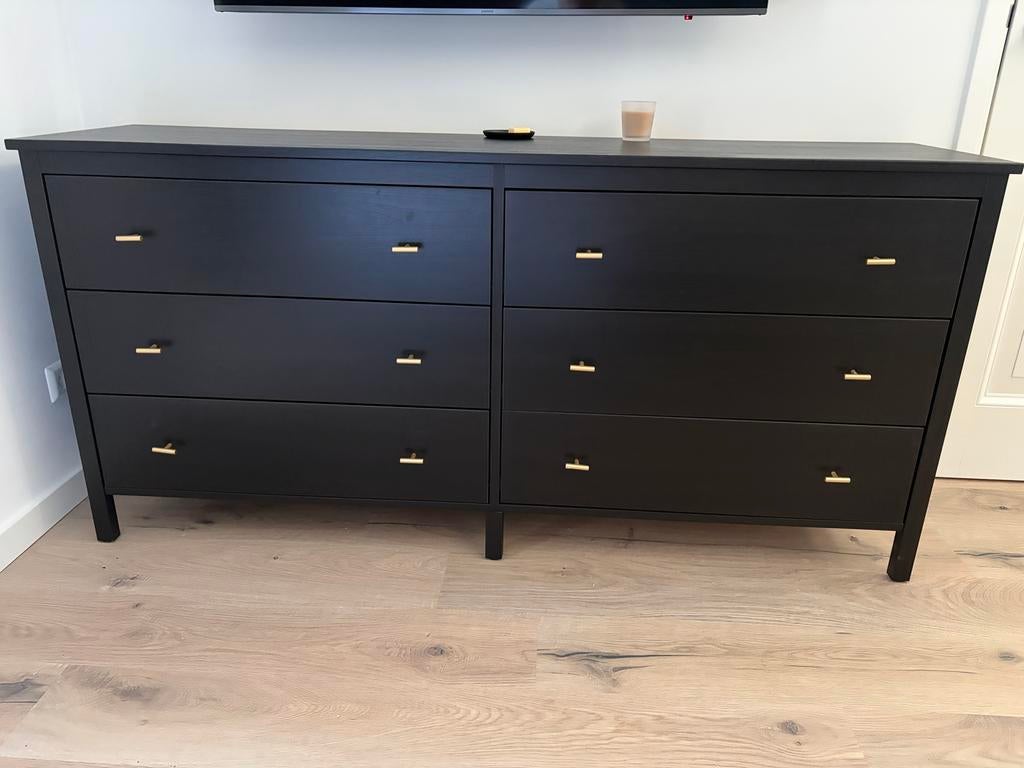 Ikea Hemnes ladekast zwart - 172x82x44 cm, Huis en Inrichting, Kasten | Ladekasten, Ophalen, Gebruikt, 5 laden of meer, 150 tot 200 cm